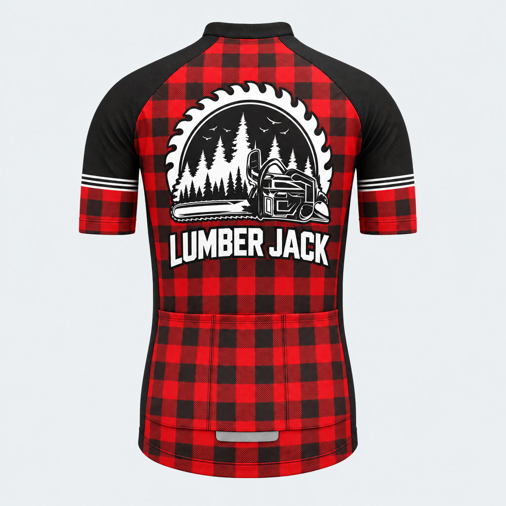 Men's Personalized Short Sleeve Cycling Jersey – Lumberjack Timber Crew - Back