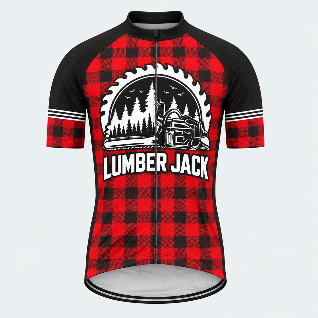 Men's Personalized Short Sleeve Cycling Jersey – Lumberjack Timber Crew - Front
