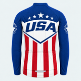 Men's Personalized Long Sleeve Cycling Jersey – US Patriotic Eagle Logo - Back