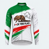 Men's Personalized Long Sleeve Cycling Jersey – California Grizzly Rebellion - Front
