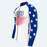 Men's Personalized Long Sleeve Cycling Jersey – USA Stars & Stripes - Side