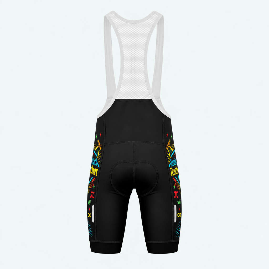 Men's Math Teacher Triangles Cycling Bib Shorts - Back