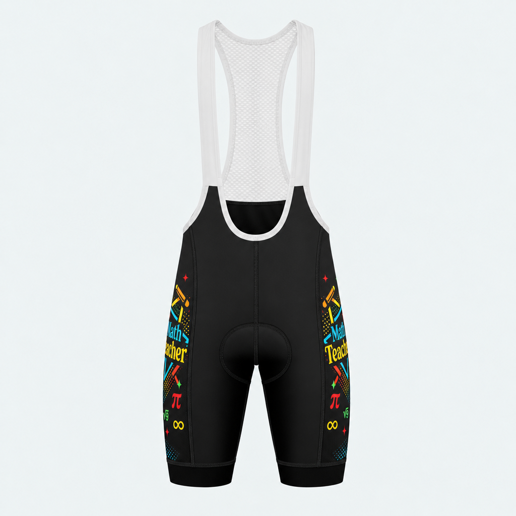 Men's Math Teacher Triangles Cycling Bib Shorts - Front
