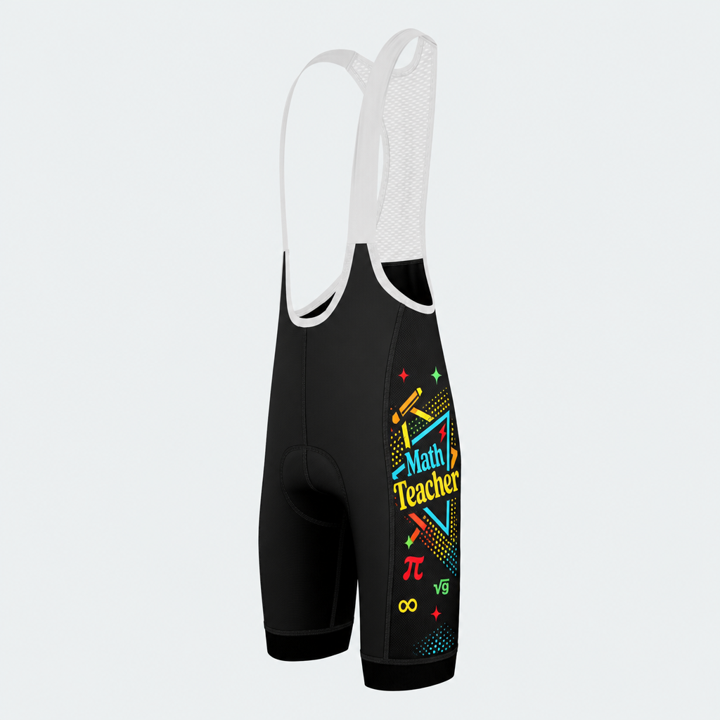 Men's Math Teacher Triangles Cycling Bib Shorts - Side