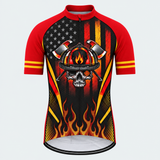 Men's Personalized Short Sleeve Cycling Jersey – US Firefighter To Hell and Back - Front