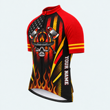 Men's Personalized Short Sleeve Cycling Jersey – US Firefighter To Hell and Back - Front 45°