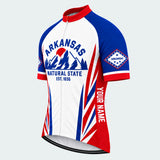 Men's Personalized Short Sleeve Cycling Jersey – Arkansas Mountain Badge - Front 45°