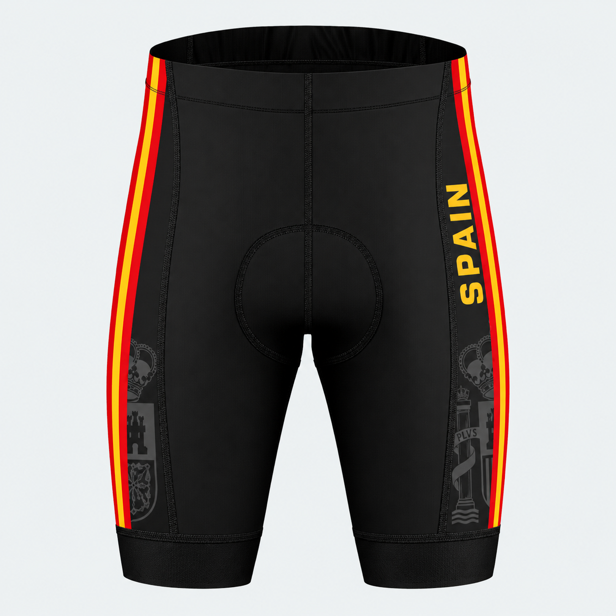 Men's Spain Heraldic Stripe Cycling Shorts - Front