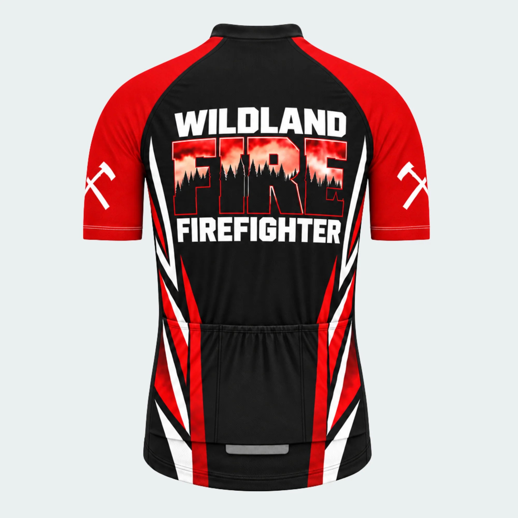 Men's Wildland Firefighter Blaze Short-sleeve Cycling Jersey - Back