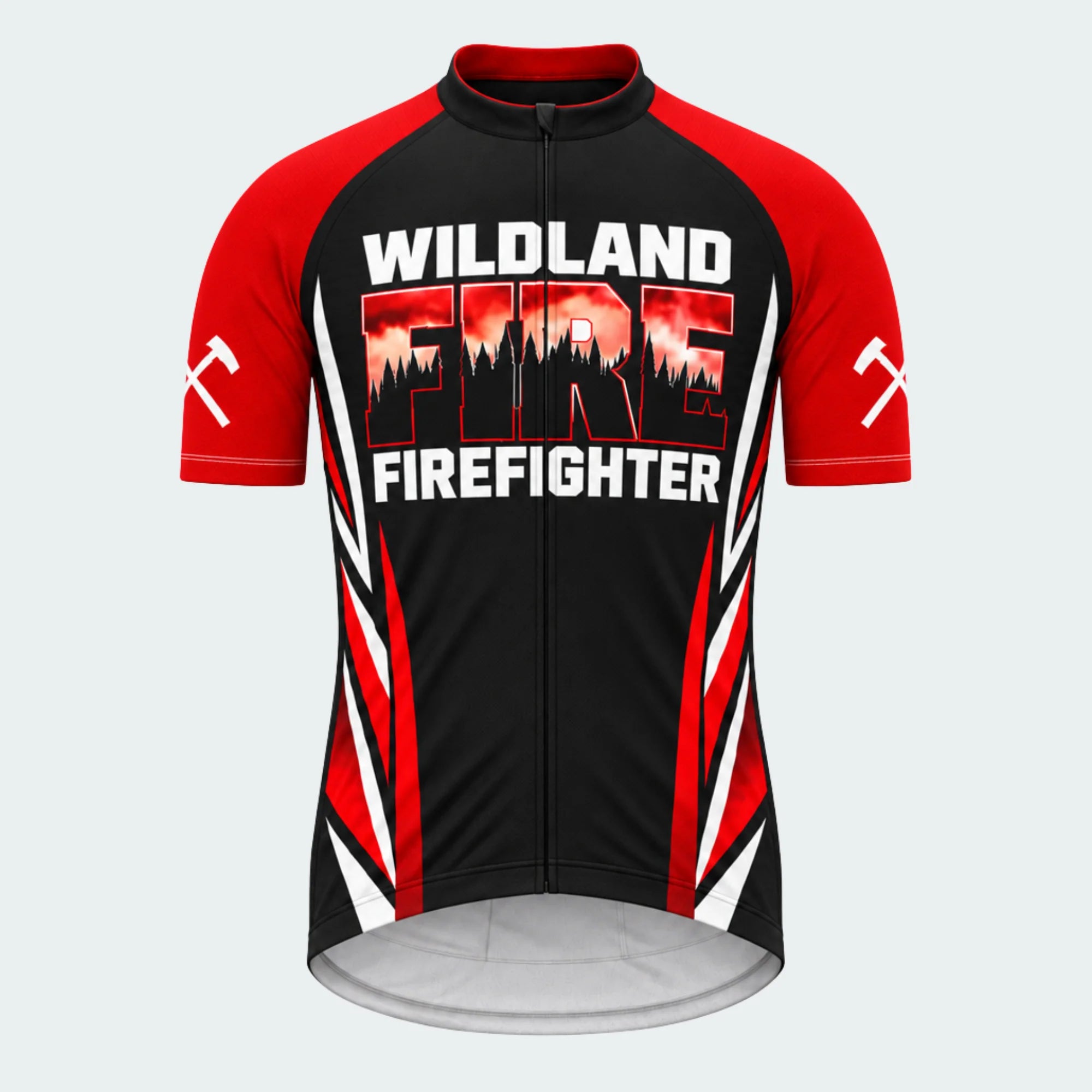 Men's Wildland Firefighter Blaze Short-sleeve Cycling Jersey - Front