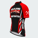 Men's Wildland Firefighter Blaze Short-sleeve Cycling Jersey - Front 45°