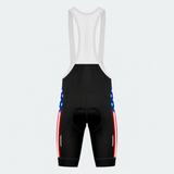 Men's US Patriotic Flag Stripes Cycling Bib Shorts - Back