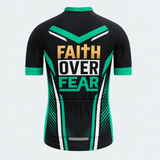 Men's Personalized Short Sleeve Cycling Jersey – Christian Faith Over Fear - Back