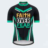 Men's Personalized Short Sleeve Cycling Jersey – Christian Faith Over Fear - Front