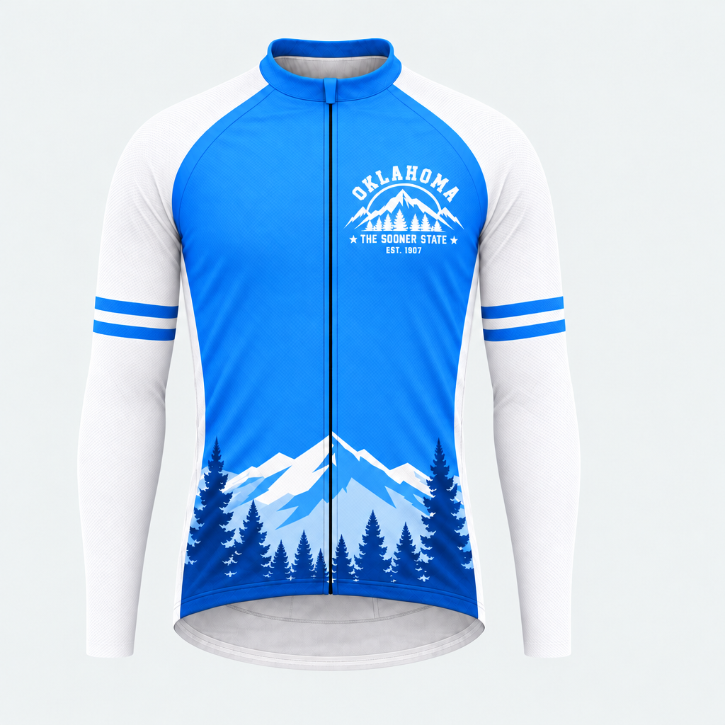 Men's Personalized Long Sleeve Cycling Jersey – Oklahoma Sooner Ridge - Front