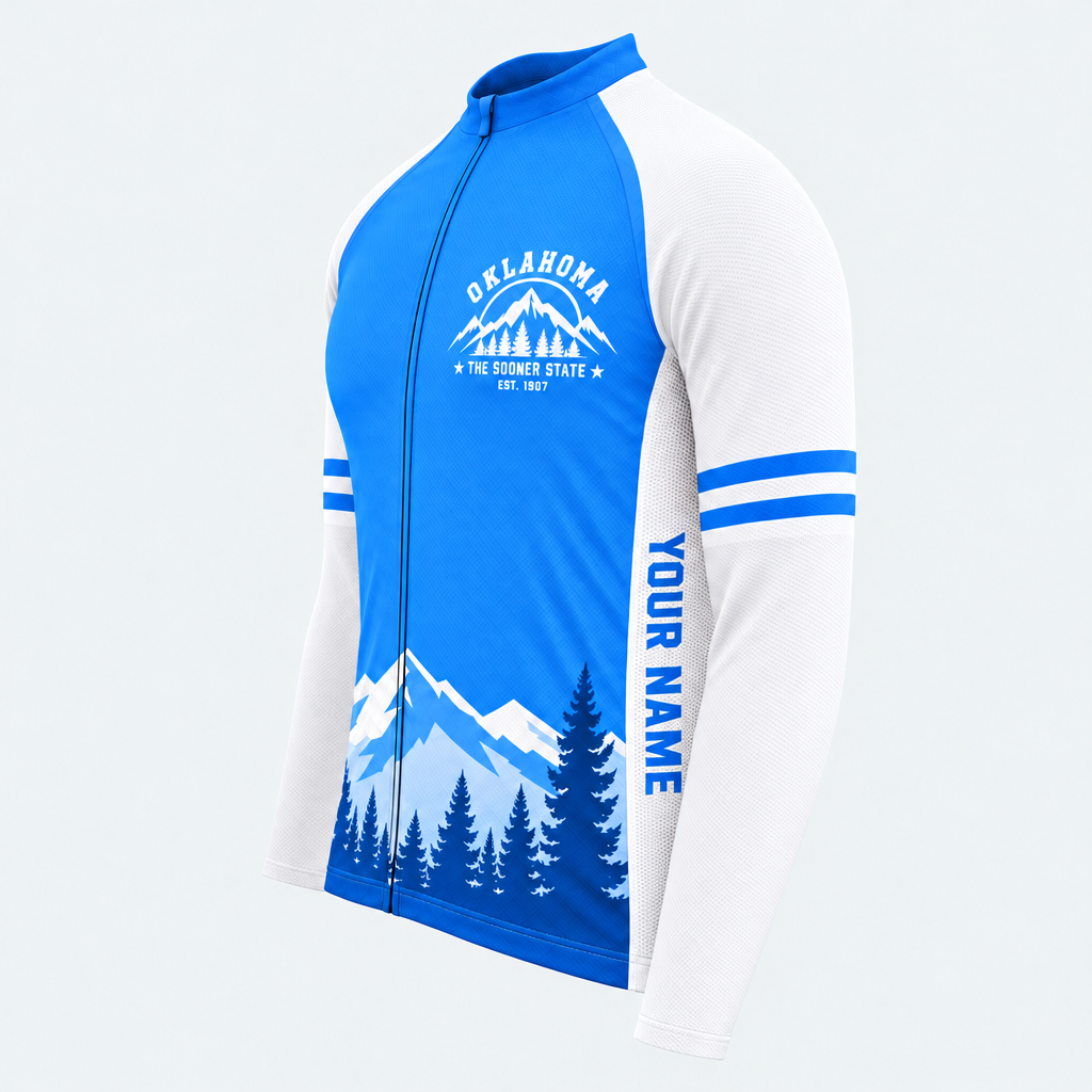 Men's Personalized Long Sleeve Cycling Jersey – Oklahoma Sooner Ridge - Side