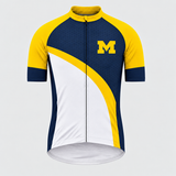 Men's Personalized Short Sleeve Cycling Jersey – Michigan Alumni Block M - Front