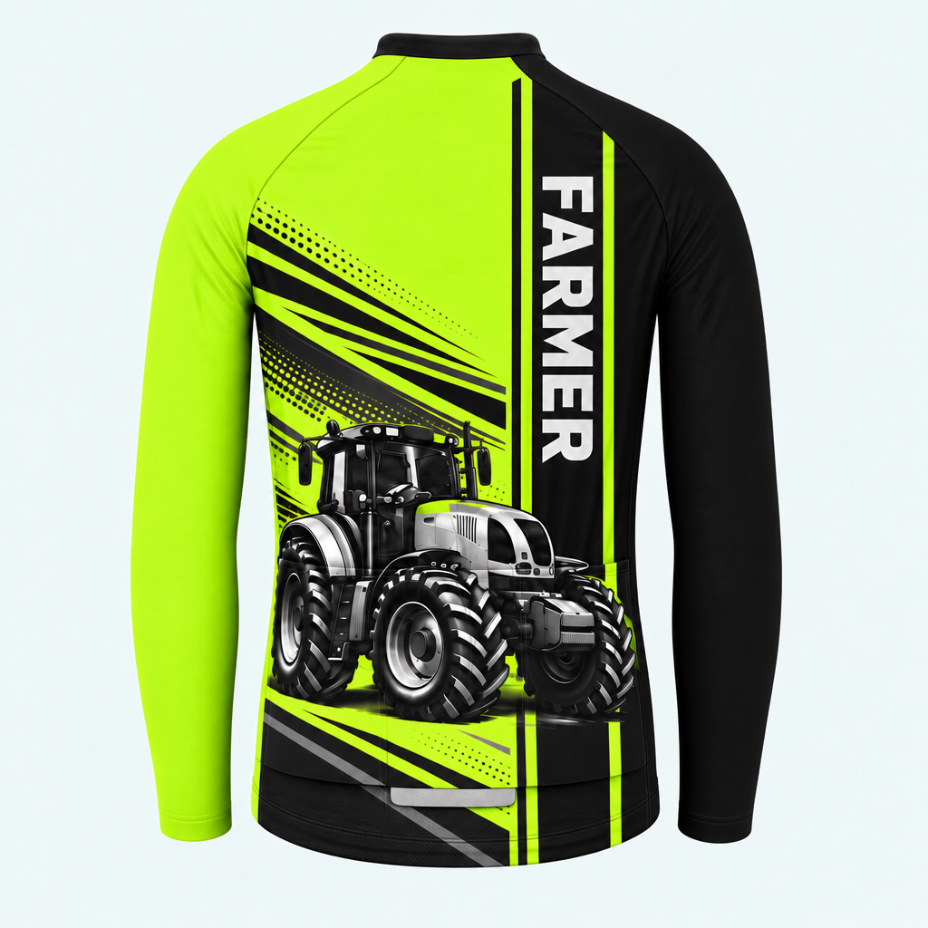 Men's Personalized Long Sleeve Cycling Jersey – Proud Farmer - Back