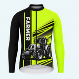 Men's Personalized Long Sleeve Cycling Jersey – Proud Farmer - Front