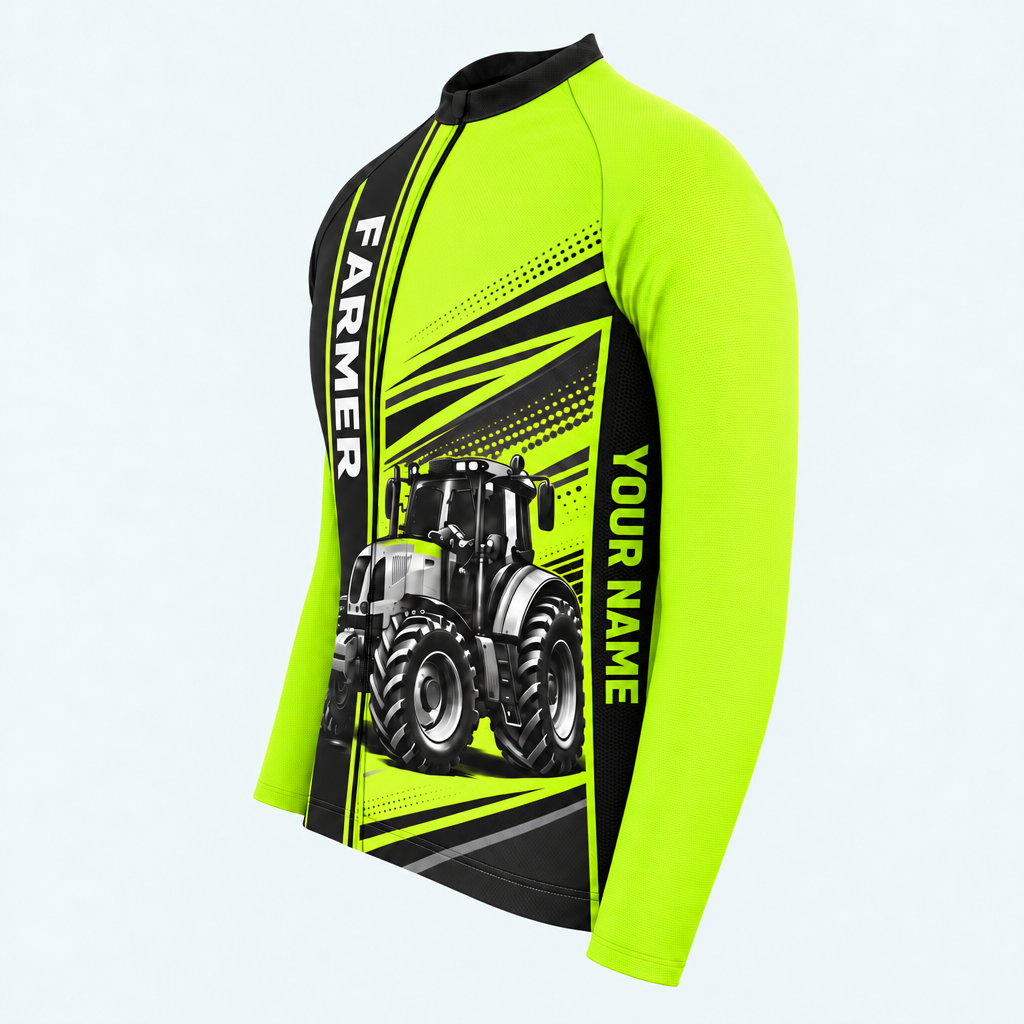 Men's Personalized Long Sleeve Cycling Jersey – Proud Farmer - Side