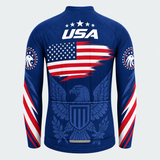 Men's Personalized Long Sleeve Cycling Jersey – USA Eagle Flag - Back