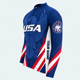 Men's Personalized Long Sleeve Cycling Jersey – USA Eagle Flag - Side