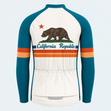 Men's Personalized Long Sleeve Cycling Jersey – California Republic Stripes - Back
