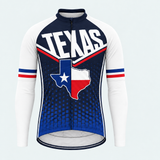 Men's Personalized Long Sleeve Cycling Jersey – Texas Pride Shield - Front
