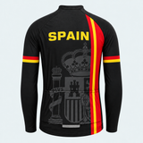Men's Personalized Long Sleeve Cycling Jersey – Spain Heraldic Stripe - Back