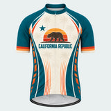 Men's Personalized Short Sleeve Cycling Jersey – California Republic Palm Shield - Front