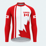 Men's Personalized Long Sleeve Cycling Jersey – Canada Red Maple - Front