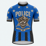 Men's Personalized Short Sleeve Cycling Jersey – Vintage Police Officer - Front