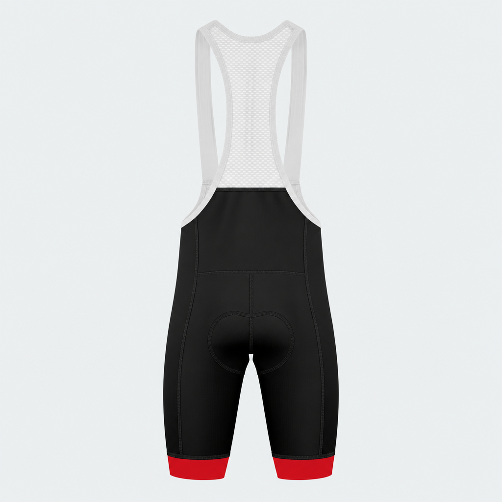 Men's US Firefighter Skull And Stripes Cycling Bib Shorts - Back