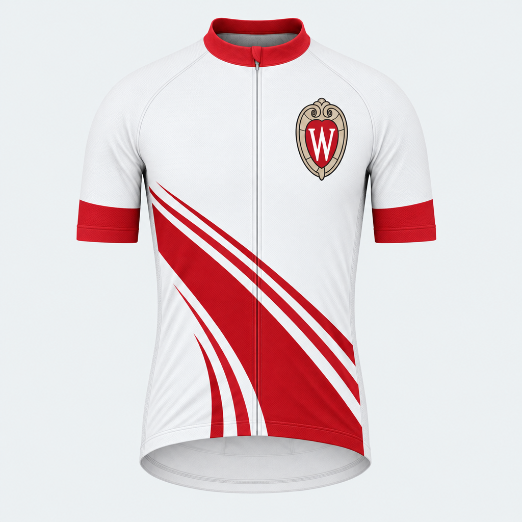 Men's Personalized Short Sleeve Cycling Jersey – University of Wisconsin- Madison Alumni Pride - Front