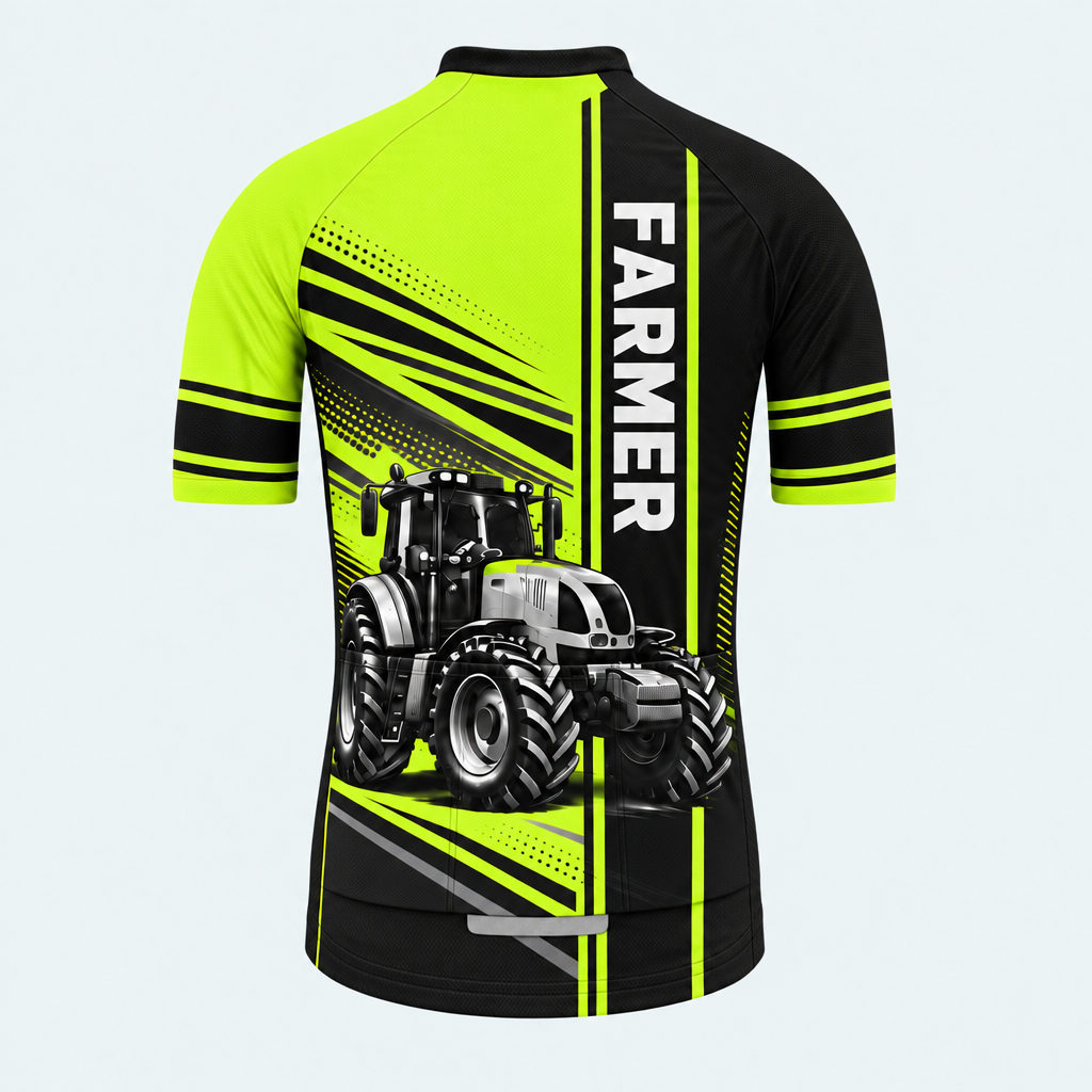 Men's Personalized Short Sleeve Cycling Jersey – Proud Farmer - Back