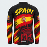 Men's Personalized Long Sleeve Cycling Jersey – Spain National Pride - Back