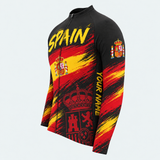 Men's Personalized Long Sleeve Cycling Jersey – Spain National Pride - Side