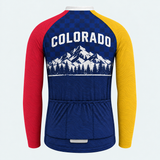 Men's Personalized Long Sleeve Cycling Jersey – Colorado Alpine Emblem - Back
