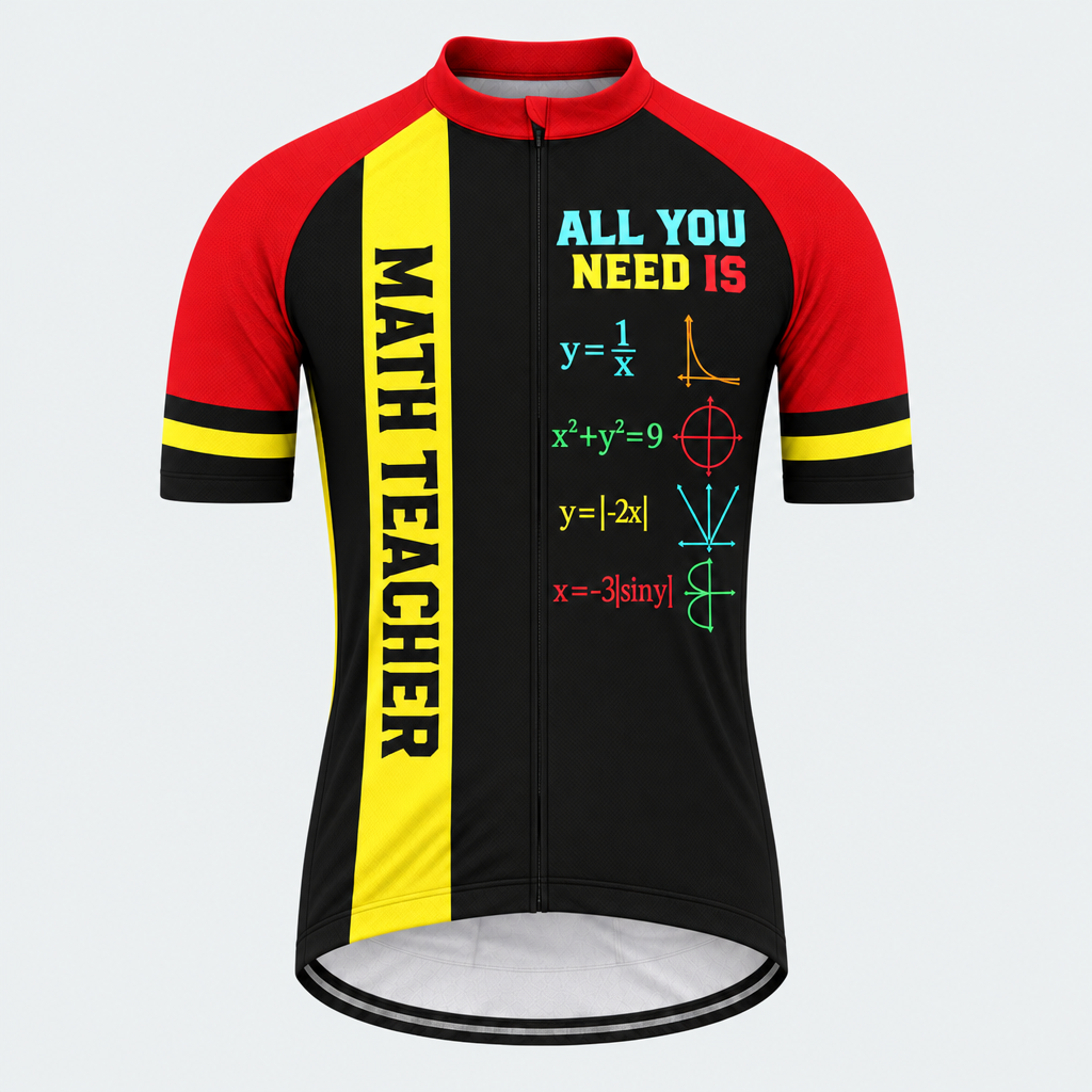 Men's Personalized Short Sleeve Cycling Jersey – Math Teacher I Have Problems - Front