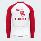 Men's Personalized Long Sleeve Cycling Jersey – Florida Bold Emblem - Back
