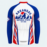 Men's Personalized Long Sleeve Cycling Jersey – Arkansas Mountain Badge - Back
