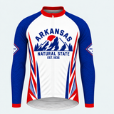 Men's Personalized Long Sleeve Cycling Jersey – Arkansas Mountain Badge - Front
