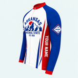 Men's Personalized Long Sleeve Cycling Jersey – Arkansas Mountain Badge - Side