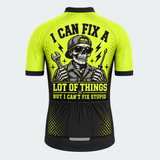 Men's Personalized Short Sleeve Cycling Jersey – Mechanic Skull I Can't Fix Stupid - Back
