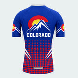 Men's Personalized Short Sleeve Cycling Jersey – Colorado Mountain Crest - Back