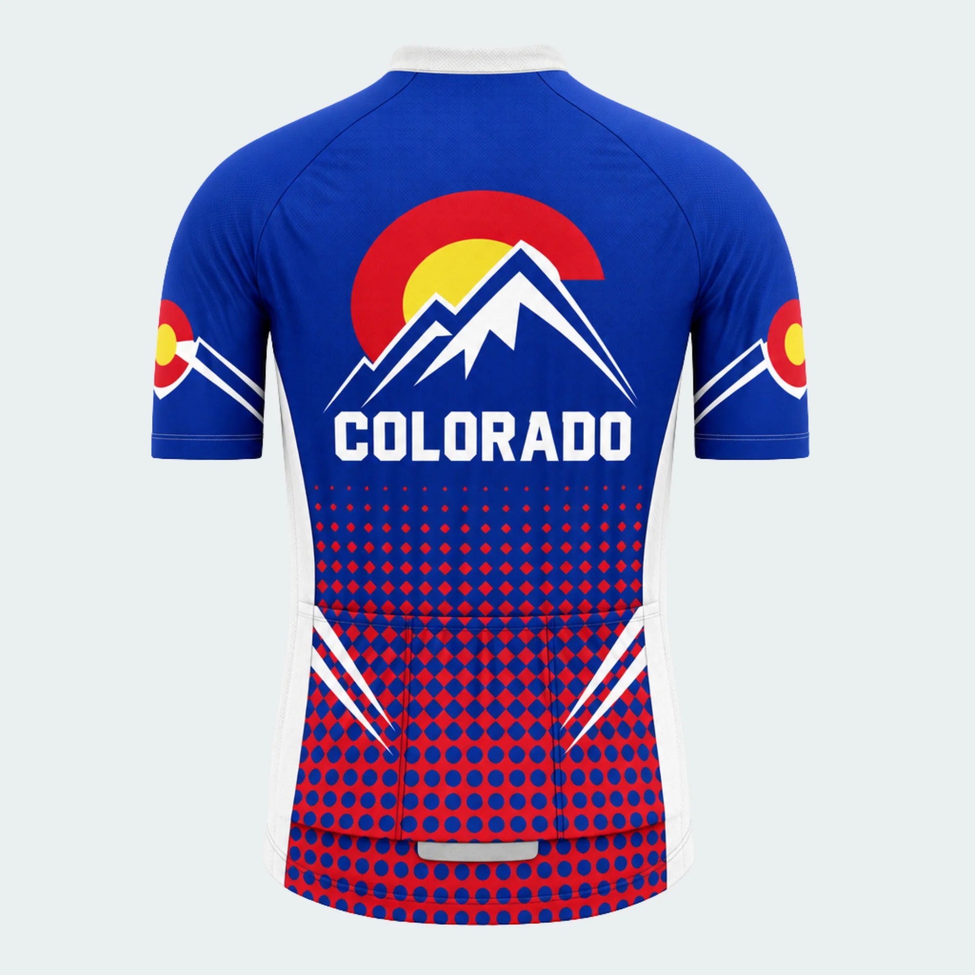 Men's Personalized Short Sleeve Cycling Jersey – Colorado Mountain Crest - Back