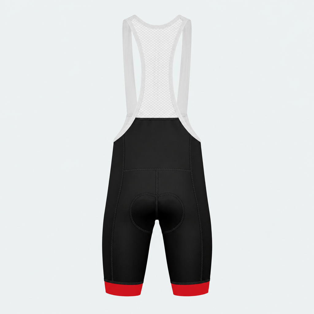 Men's Wildland Firefighter Chainsaw Flag Cycling Bib Shorts - Back