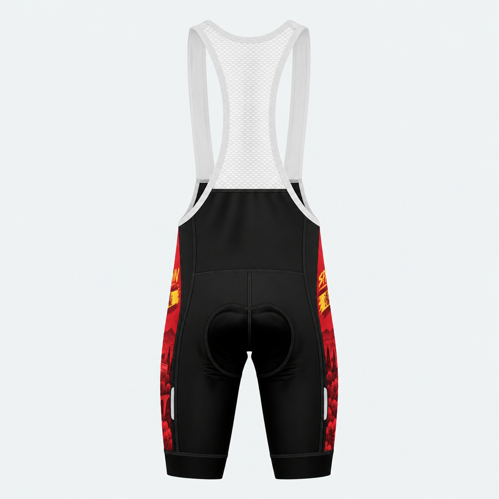 Men's Spain Bold Brush Cycling Bib Shorts - Back