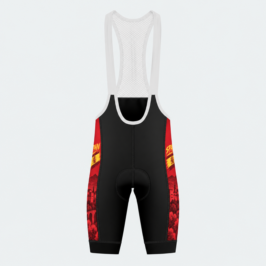 Men's Spain Bold Brush Cycling Bib Shorts - Front