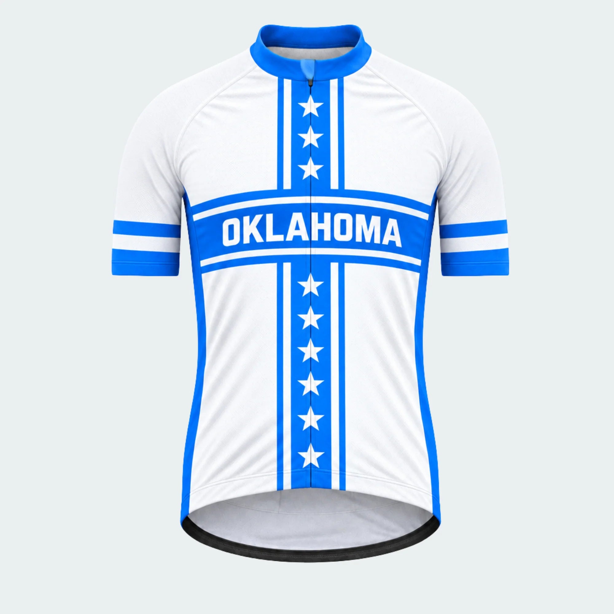 Men's Personalized Short Sleeve Cycling Jersey – Oklahoma Feather Shield - Front